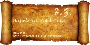 Hajmási Zakária névjegykártya